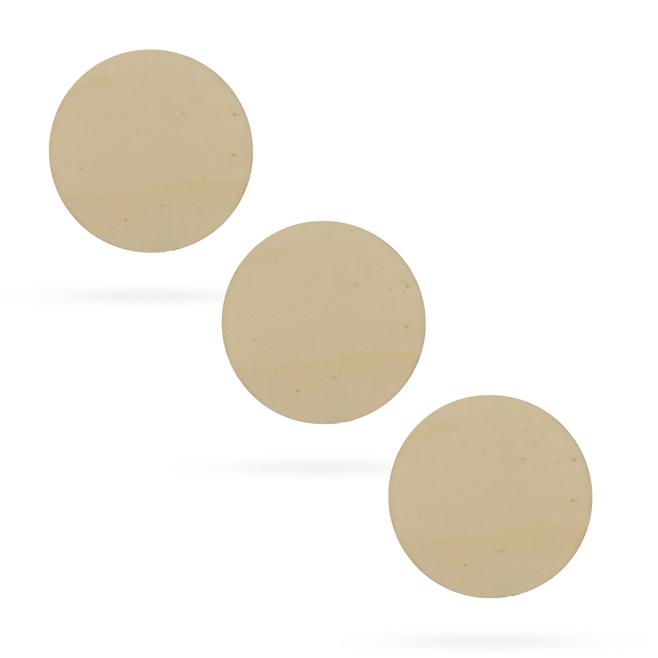 3 Circles Unfinished Wooden Shapes Craft Cutouts DIY Unpainted 3D Plaques 4 Inches